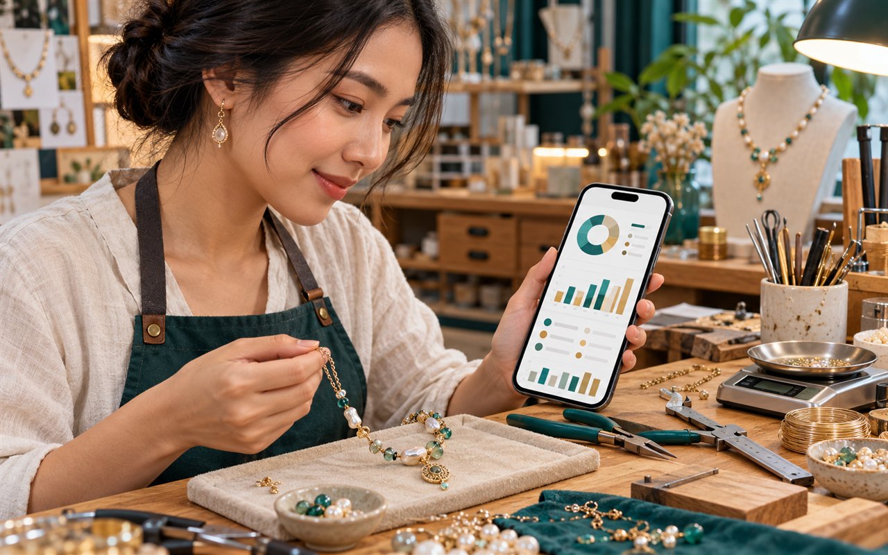 JewelryCostDee for material cost, pricing, and estimated profit